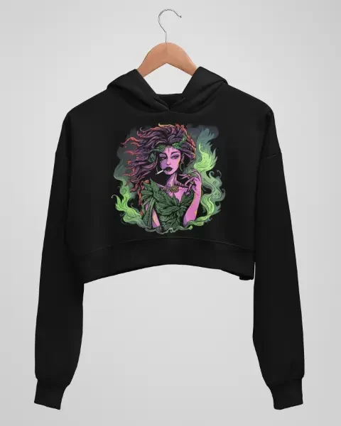 Sultry Smoke: Zondro Crop Hoodie