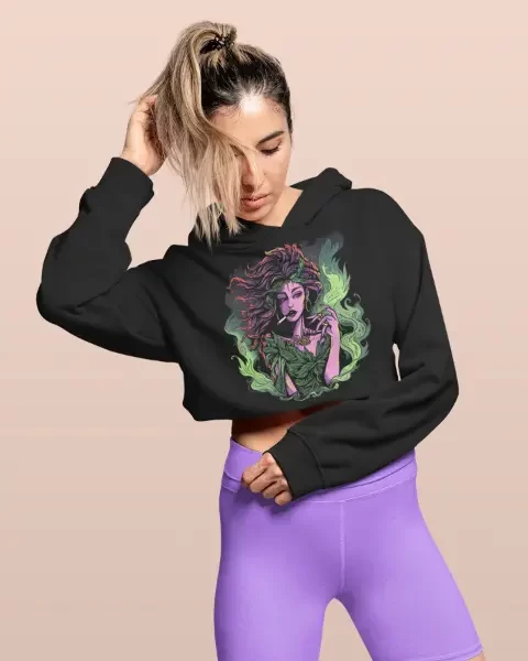 Sultry Smoke: Zondro Crop Hoodie